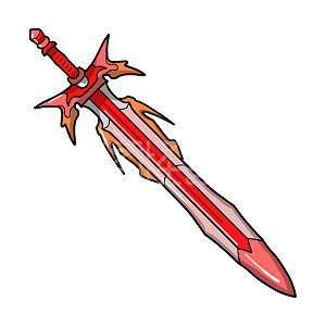 卡通红色装饰长剑