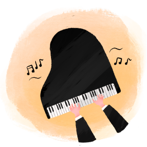手绘可爱钢琴演奏