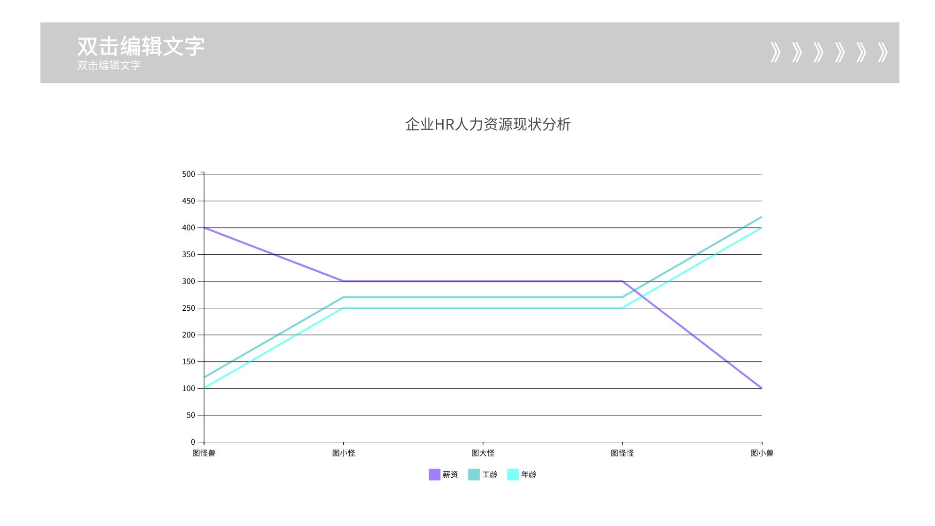 数据比较基础折线图蓝紫色对比逻辑图表