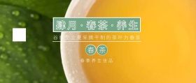 简约撞色风4月养生春茶茶叶公众号封面