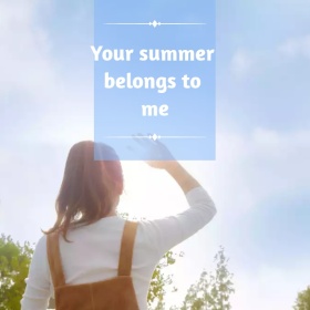 你的夏天属于我女孩背影手机微博封面模版