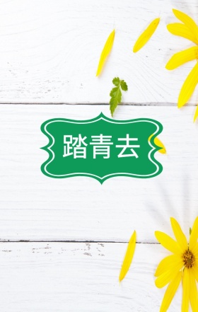 踏春春游清新文艺促销折扣海报