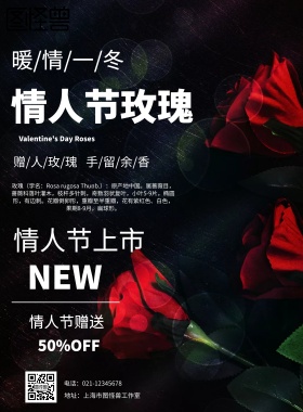 情人节玫瑰海报