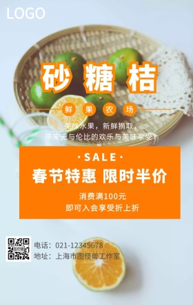 砂糖桔广告促销手机营销海报