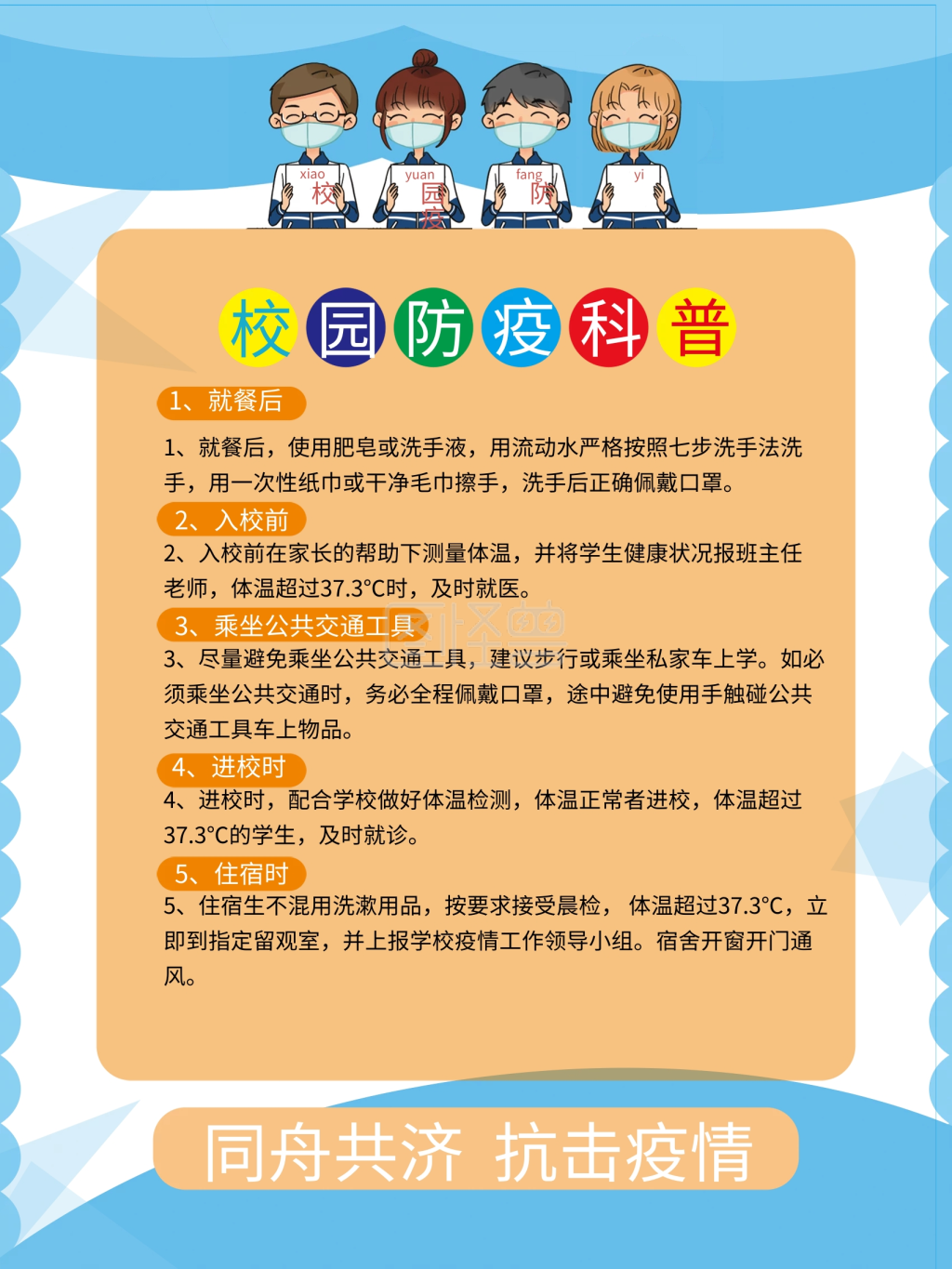 校园防疫 宣传海报 新冠肺炎