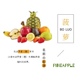 菠萝名字起源简约白色方形配图