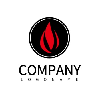 黑色圆圈红色火苗图标公司企业logo