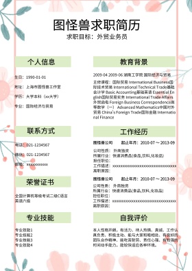 个人求职简历模板