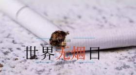 世界无烟日蓝白禁止吸烟公益海报