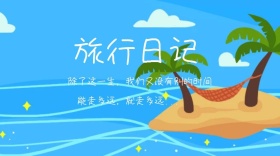 旅行日记旅游星星月亮简约创意公众号封面