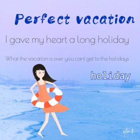 完美假期简约游泳橘色方形配图