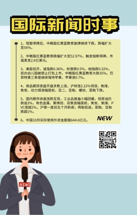 新闻时事海报新闻黄色卡通手机新闻海报