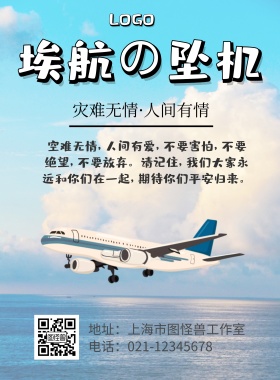 简约缅怀埃航坠机海报