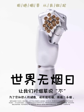 手绘世界无烟日海报