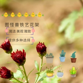 图怪兽铁艺花架五合欧式淘宝主图