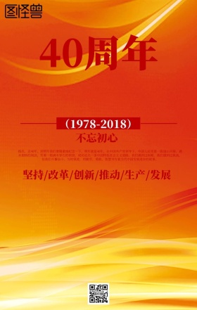 改革开放40周年海报