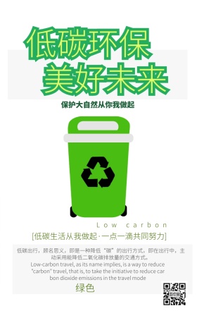低碳环保美好未来宣传海报