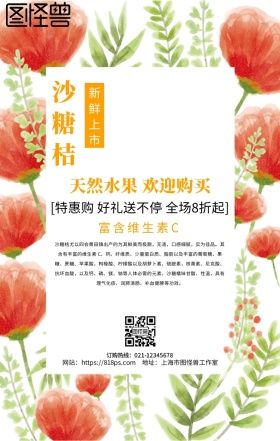 沙糖桔广告手机海报设计