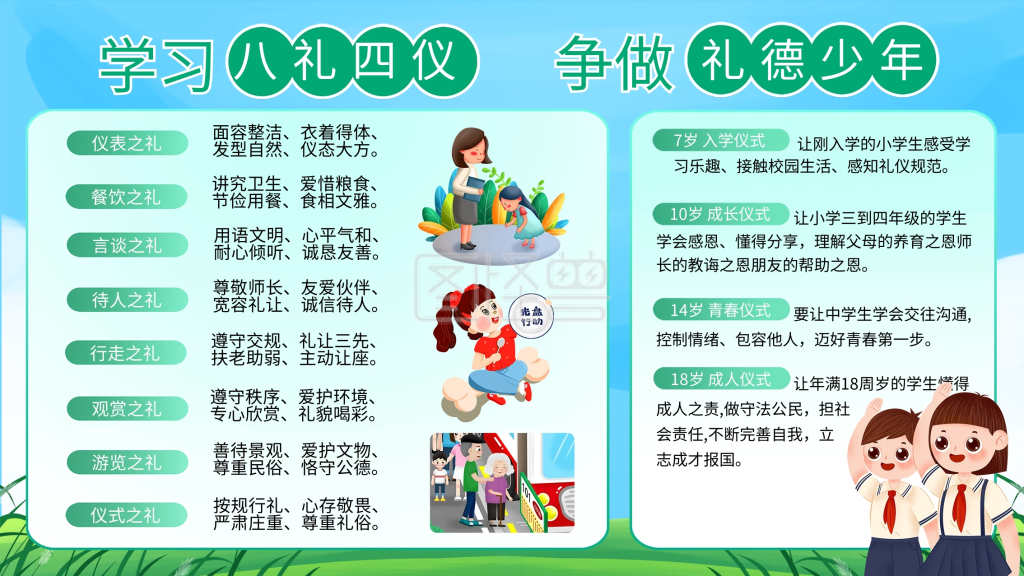 八礼四仪学校展板