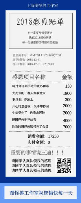 感恩年度账单长图