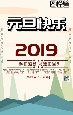喜迎元旦手机海报