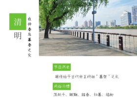 清明简介简约绿色横版配图