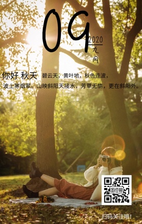 你好秋天文艺简约日签