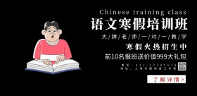 语文课程限时抢购宣传海报横板招生广告