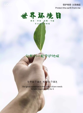 手绘风格世界环境日海报展板