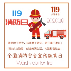 安全消防宣传日简约消除隐患公众号配图