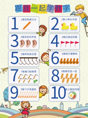 学数字教学卡通婴幼儿小学生教育
