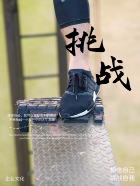 挑战企业文化海报冲浪