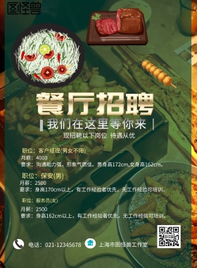 餐厅招聘宣传海报
