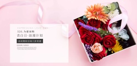 520表白日促销简约海报模板