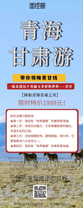 青甘线旅游海报营销长图