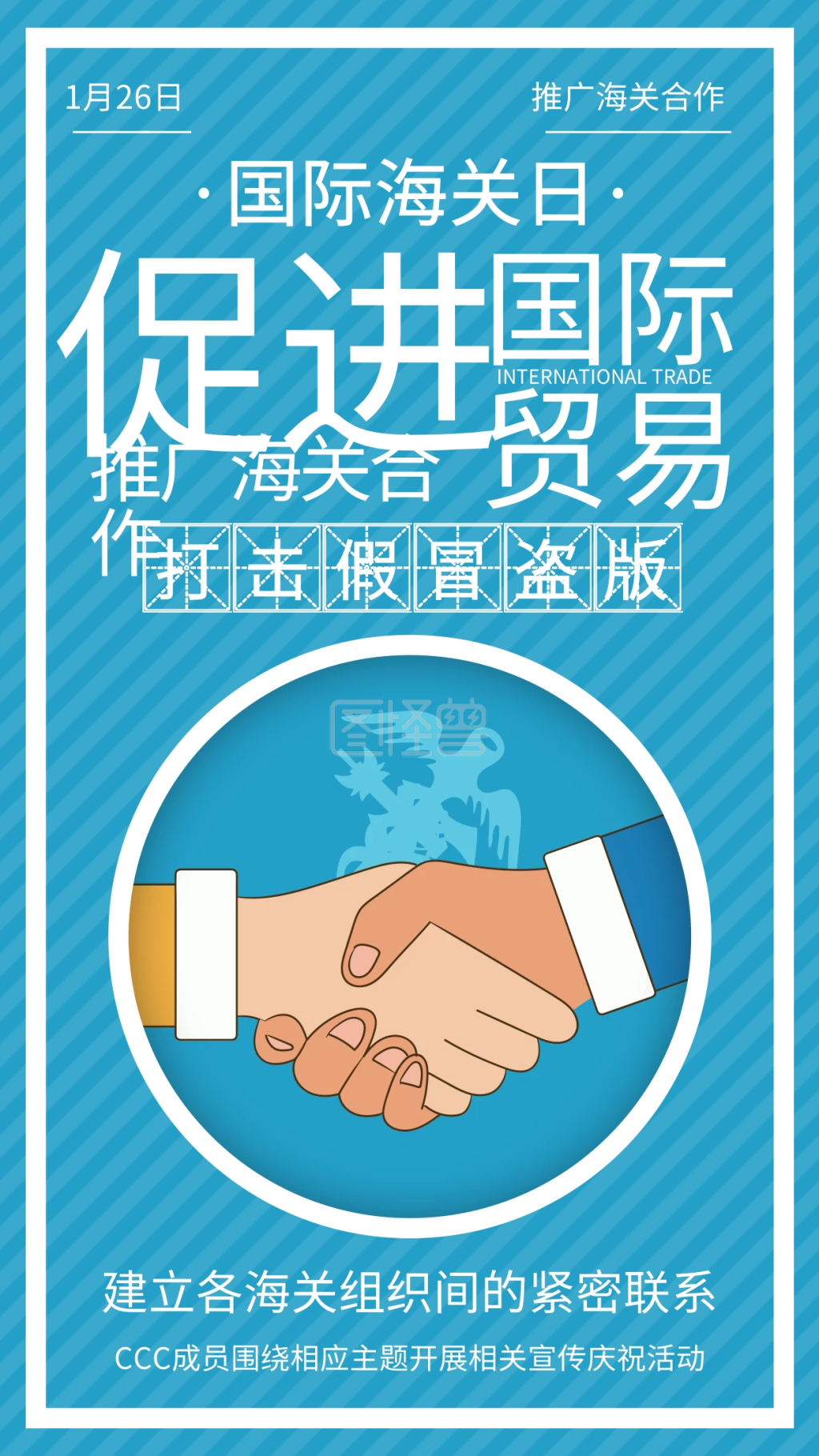 国际海关日国际贸易合作手机海报配图