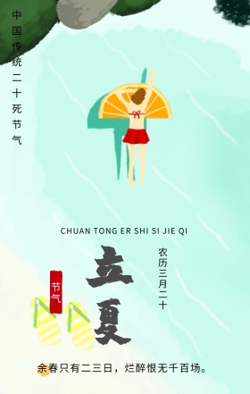 立夏中国传统二十四节气灰色简约手机海报