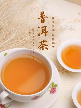 简约云南普洱茶宣传海报设计
