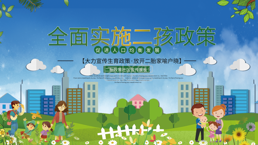 实施二孩二胎政策宣传展板