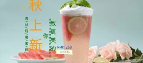电商淘宝天猫秋上新海报banner模板致更美的你清新文艺