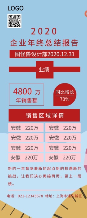 2018简约大气企业年终总结报告营销长图