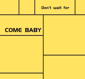 comebaby黄色线条朋友圈封面