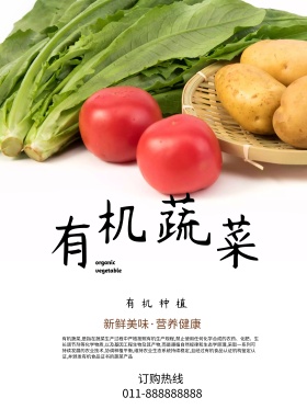 有机蔬菜绿色食品农产品海报农药宣传海报