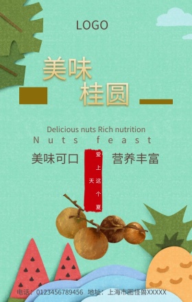美味桂圆手机营销海报