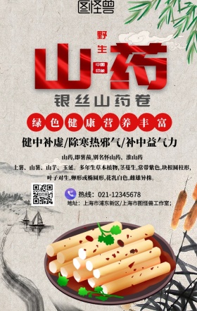 银丝山药卷手机营销海报