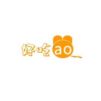 好吃猫橙色简约可爱平面logo