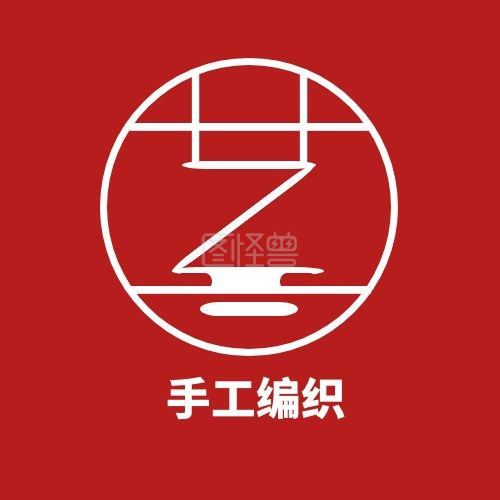 图怪兽平面logo设计频道提供《手工编织红色几何简约店铺logo》在线