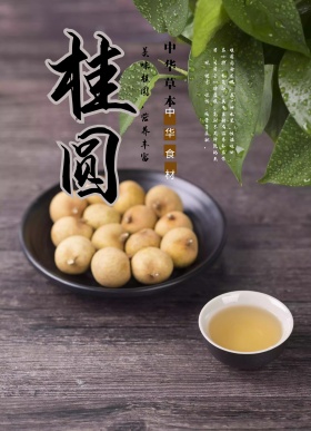 桂圆龙眼中华美食中国风传统宣传海报