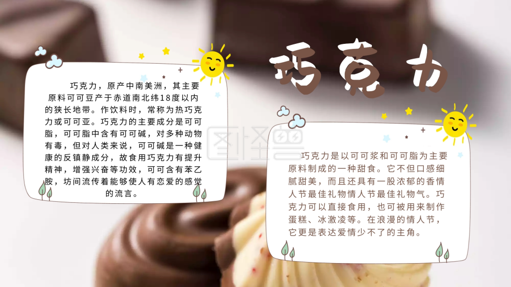 创意大气简约扁平巧克力手抄报海报