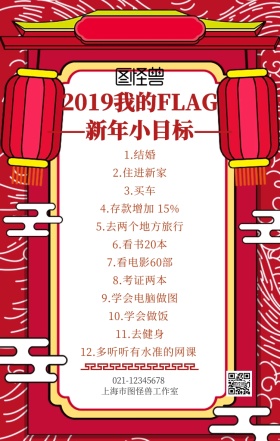 中国风2019年目标海报